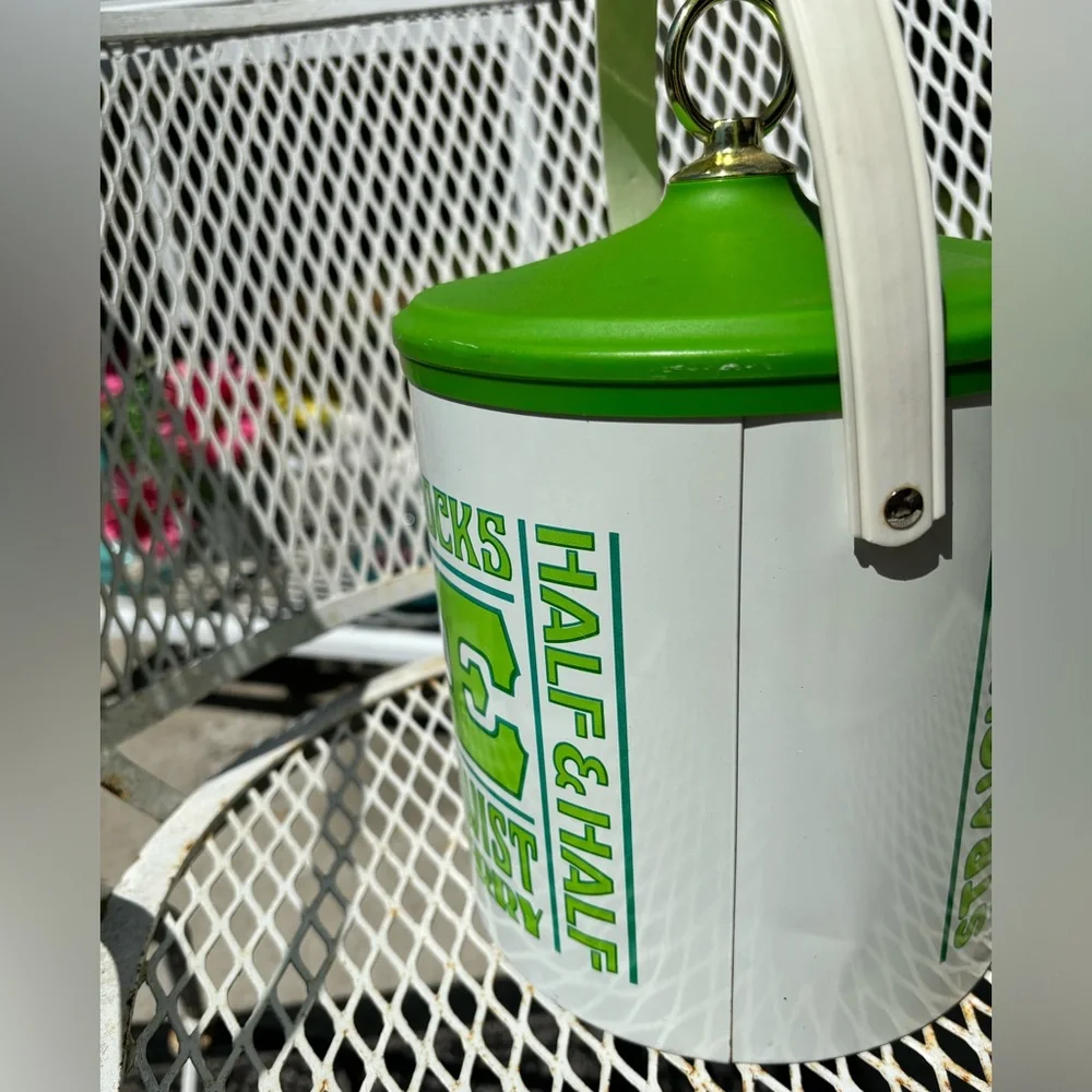 Vintage Retro Authentic 1970’s Bubble Font Lime Green Mid Century Ice Bucket
